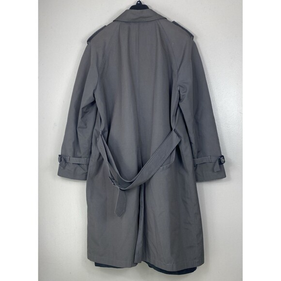 Vintage CLIPPER MIST Men's Size 38 Reg Gray Trench Over Coat w/ Zip-Out Liner - Picture 2 of 16